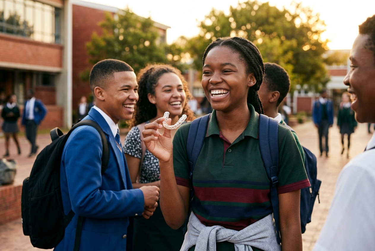 Teen wearing Active Aligners clear aligner